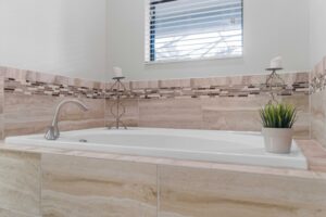 Champions Gate Rolling Skies Garden Tub In downstairs primary ensuite bath