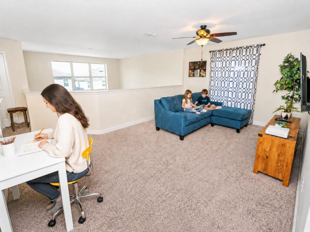 Champions Gate Magical Retreat upstairs loft with queen sleeper sofa, tv and xbox gaming