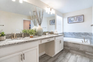 Champions Gate Magical Retreat upstairs ensuite bathroom with walk in shower