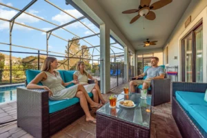Champions Gate Epic Villa patio area to relax outside